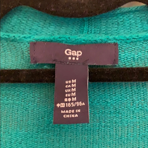 GAP green blue open front cardigan - Picture 3 of 3